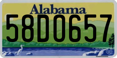 AL license plate 58DO657