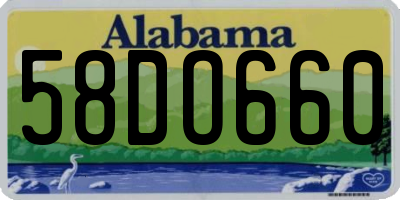 AL license plate 58DO660