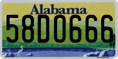 AL license plate 58DO666