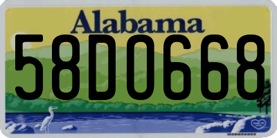 AL license plate 58DO668