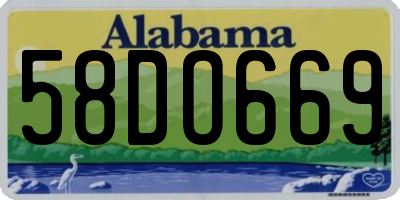AL license plate 58DO669