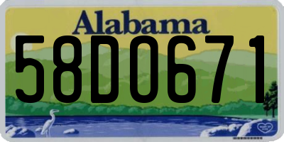 AL license plate 58DO671