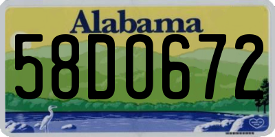 AL license plate 58DO672