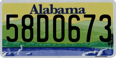 AL license plate 58DO673
