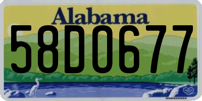 AL license plate 58DO677