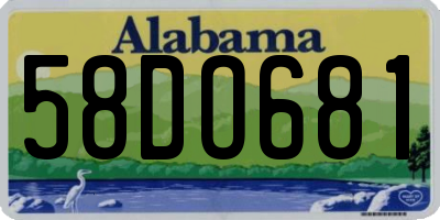 AL license plate 58DO681