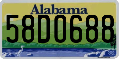 AL license plate 58DO688