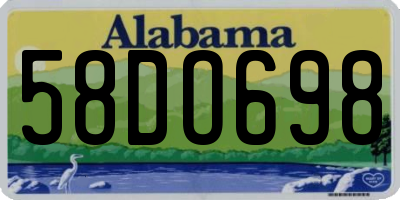 AL license plate 58DO698
