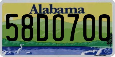 AL license plate 58DO700