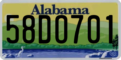 AL license plate 58DO701