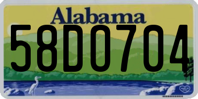 AL license plate 58DO704