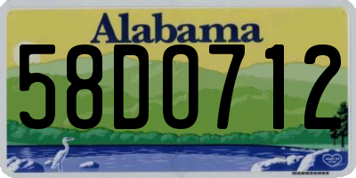 AL license plate 58DO712