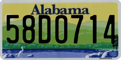 AL license plate 58DO714