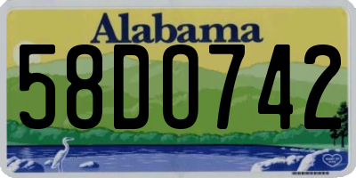 AL license plate 58DO742