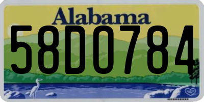 AL license plate 58DO784