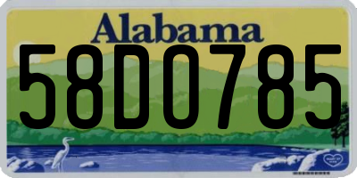 AL license plate 58DO785