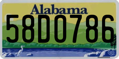 AL license plate 58DO786