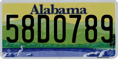 AL license plate 58DO789