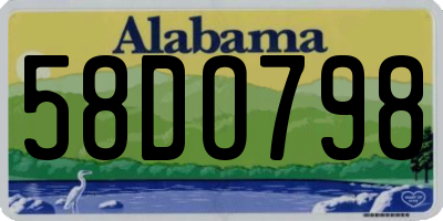 AL license plate 58DO798