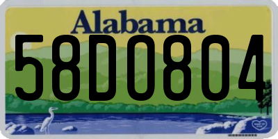 AL license plate 58DO804