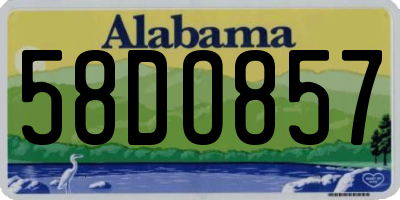AL license plate 58DO857