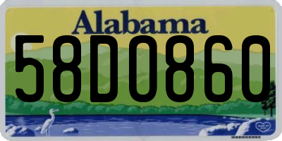 AL license plate 58DO860