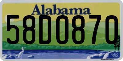 AL license plate 58DO870