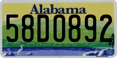 AL license plate 58DO892