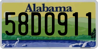 AL license plate 58DO911