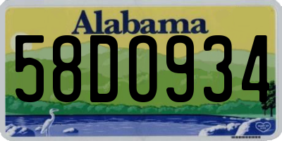 AL license plate 58DO934