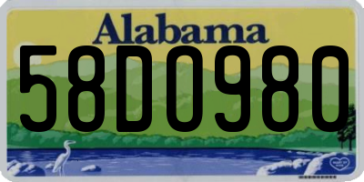 AL license plate 58DO980