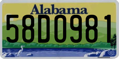 AL license plate 58DO981