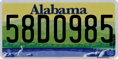 AL license plate 58DO985