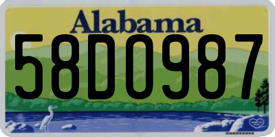 AL license plate 58DO987