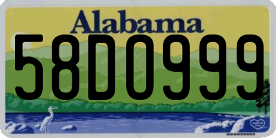 AL license plate 58DO999
