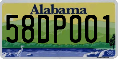 AL license plate 58DP001