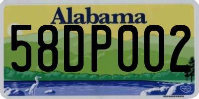 AL license plate 58DP002