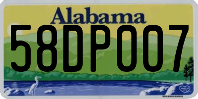 AL license plate 58DP007