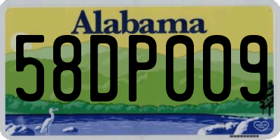 AL license plate 58DP009