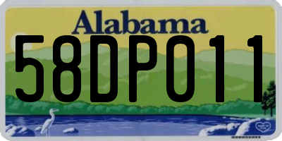 AL license plate 58DP011