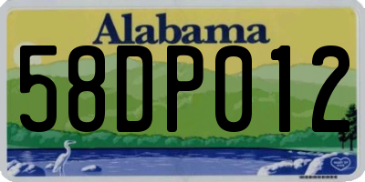 AL license plate 58DP012