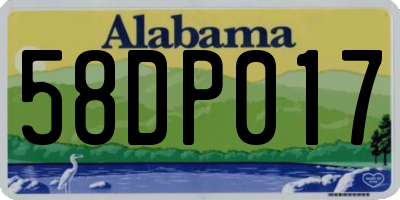 AL license plate 58DP017