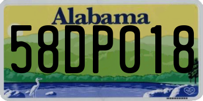 AL license plate 58DP018