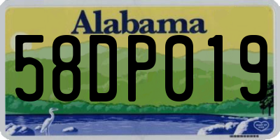 AL license plate 58DP019