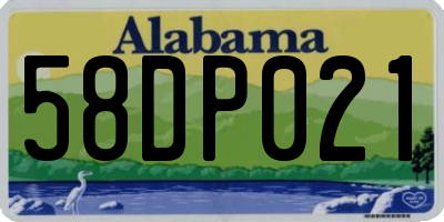 AL license plate 58DP021