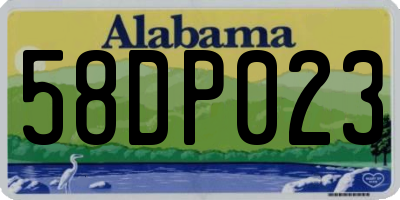 AL license plate 58DP023