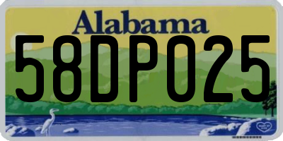 AL license plate 58DP025