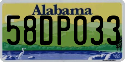 AL license plate 58DP033
