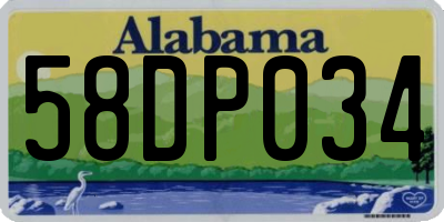 AL license plate 58DP034
