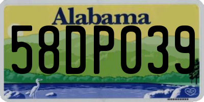 AL license plate 58DP039